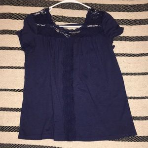 Navy lace top